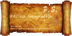 Pétyi Sebestyén névjegykártya